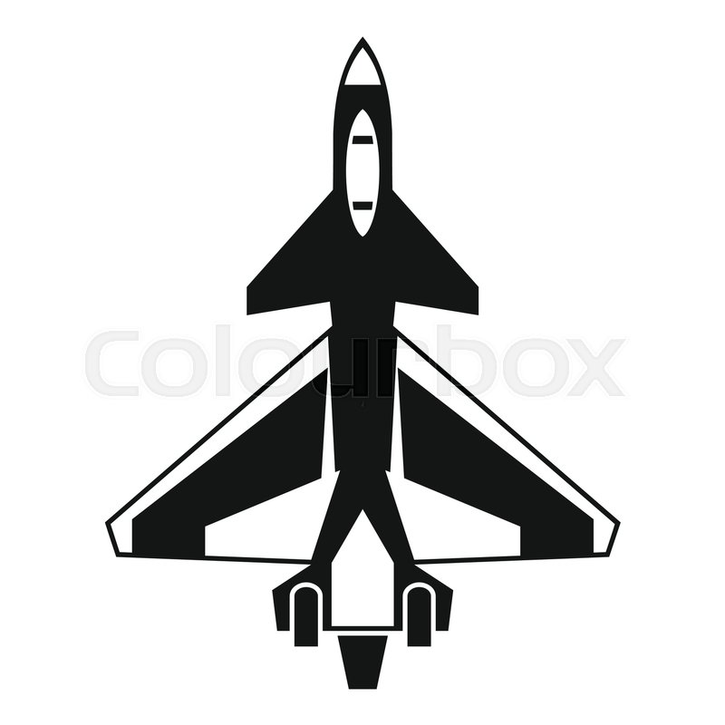 800x800 Military Fighter Jet Icon In Simple Stock Vector Colourbox