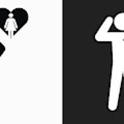 180x180 In Love Stick Figure Icon On Black And White Vector Backgrounds