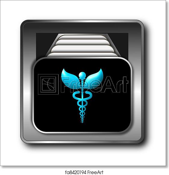 561x581 Free Art Print Of Medical Filing Cabinet Icon Illustration