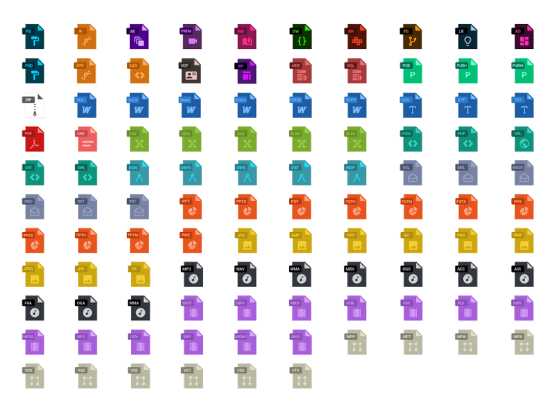 800x600 Flat Type Icons Sketch Freebie