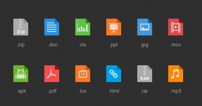 652x341 Free Flat Type Icon Set