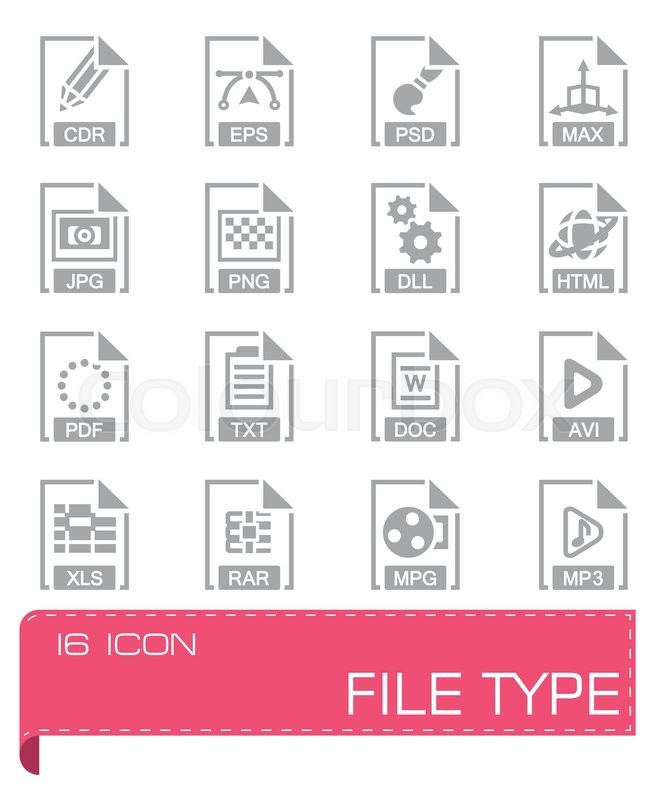 666x800 Vector Type Icon Set On Grey Stock Vector Colourbox