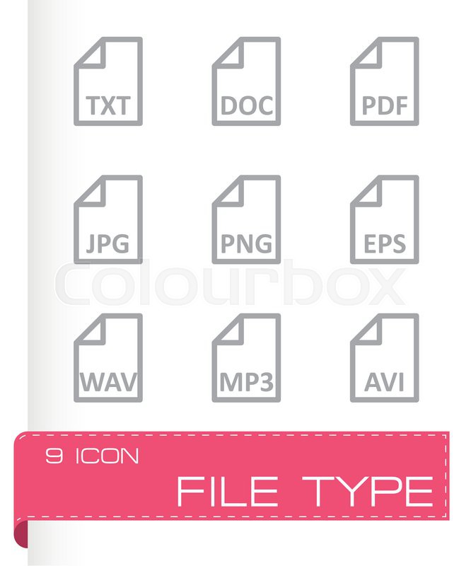 666x800 Vector Black Type Icon Set On Stock Vector Colourbox