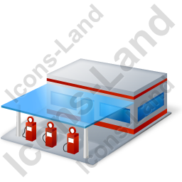 256x256 Filling Station Icon, Pngico Icons
