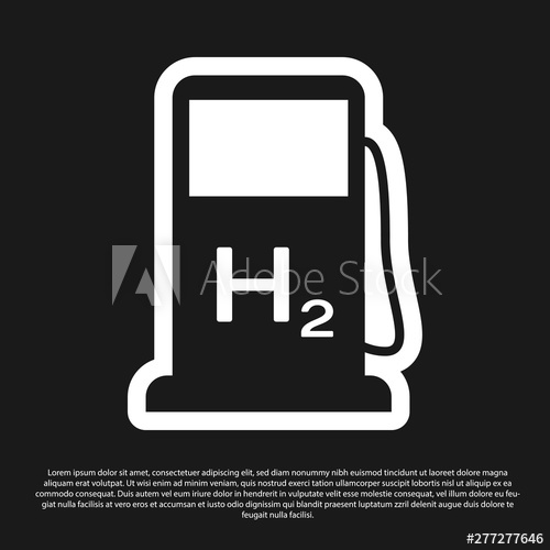 500x500 Black Hydrogen Filling Station Icon Isolated On Black Background