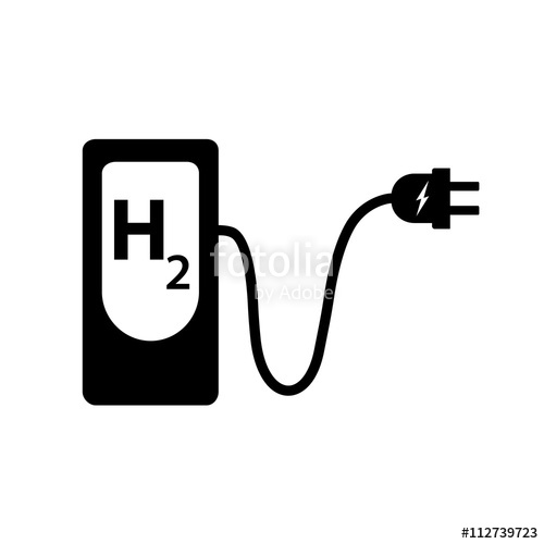 500x500 Hydrogen Filling, Fuel Station Icon Vector Illustration Stock