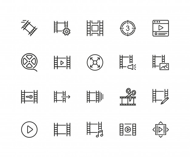 Filmstrip Icons Set Of Twenty Line Icons Film Reel, Editing 626x518 Filmstrip Icons Set Of Twenty Line Icons Film Reel, Editing