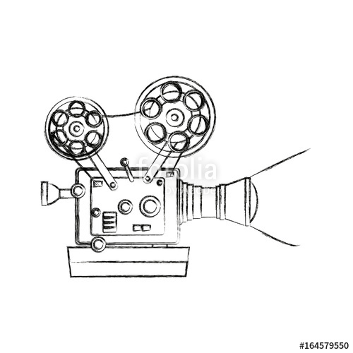 500x500 High Detailed Vintage Film Projector Cinema Icon Stock Image