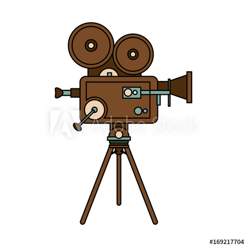 500x500 Vintage Film Projector Icon Image Vector Illustration Design