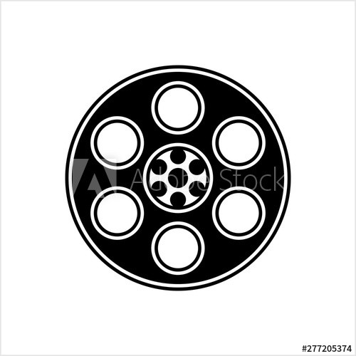 500x500 Film Reel Icon, Cinema Movie Reel Icon