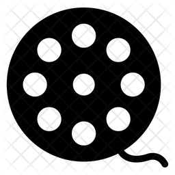 256x256 Film Reel Icon Of Glyph Style