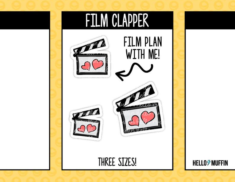 794x613 Film Slate Movie Doodle Icon Planner Stickers Etsy