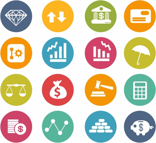600x547 Finance Icons Circle Series Free Vector In Adobe Illustrator