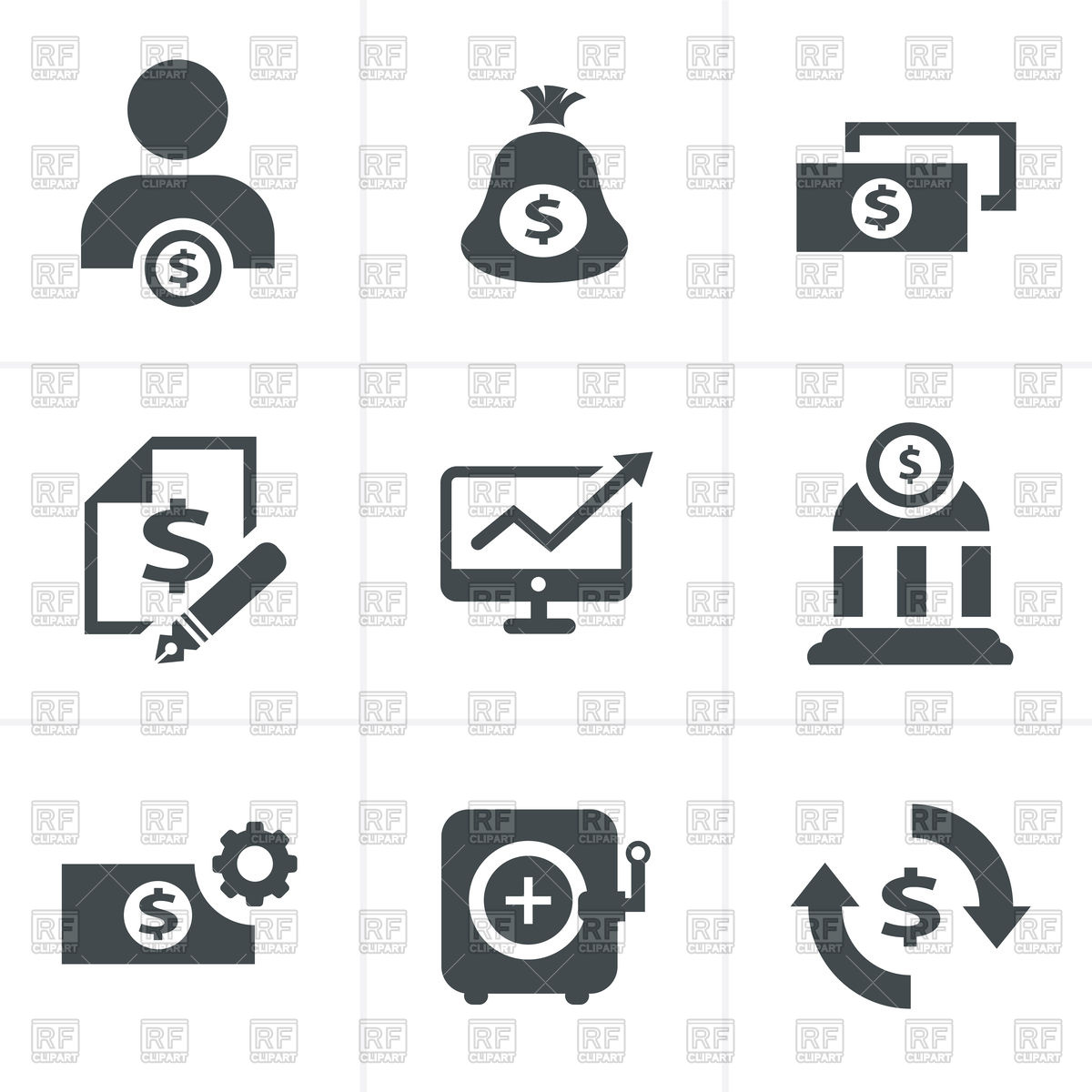 1200x1200 Finance Icon Set Vector Image Of Business, Finance Iconmama