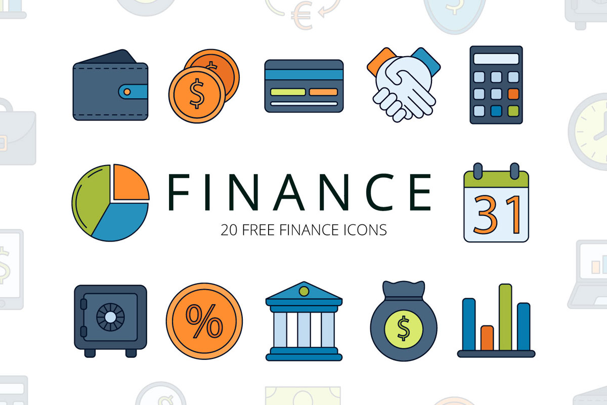 1200x800 Free Finance Vector Icon Set