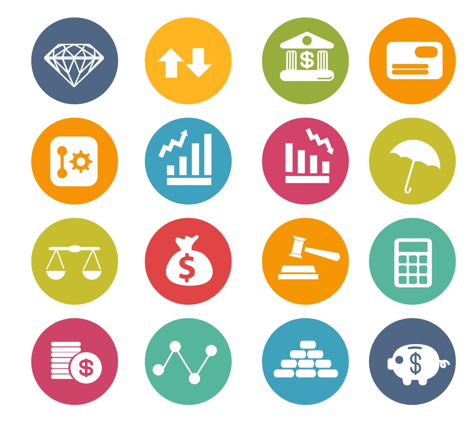 1600x1420 Free Vector Finance Icons Circle Series Free Icons Vector