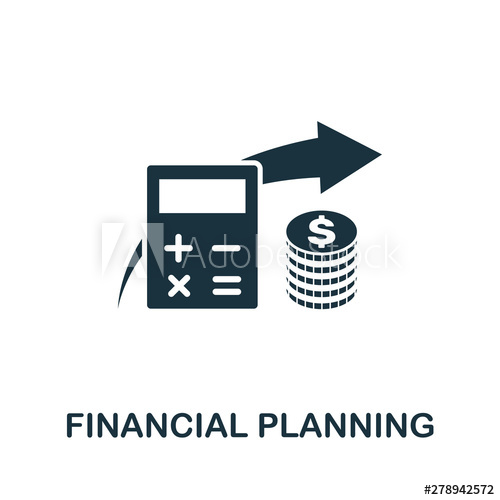 500x500 Financial Planning Vector Icon Symbol Creative Sign