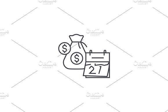 580x387 Financial Planning Vector Line Icon, Sign, Illustration