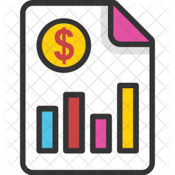 256x256 Financial Report Icon Of Colored Outline Style