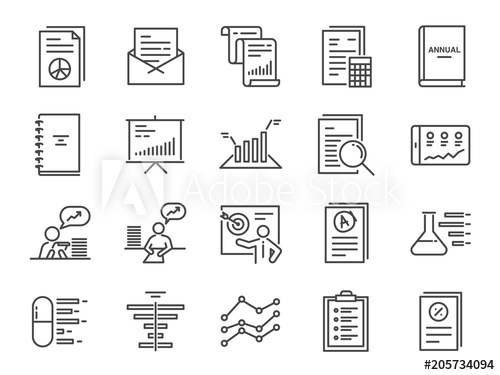 500x375 Report Icon Set Included The Icons As Financial Report, Tax