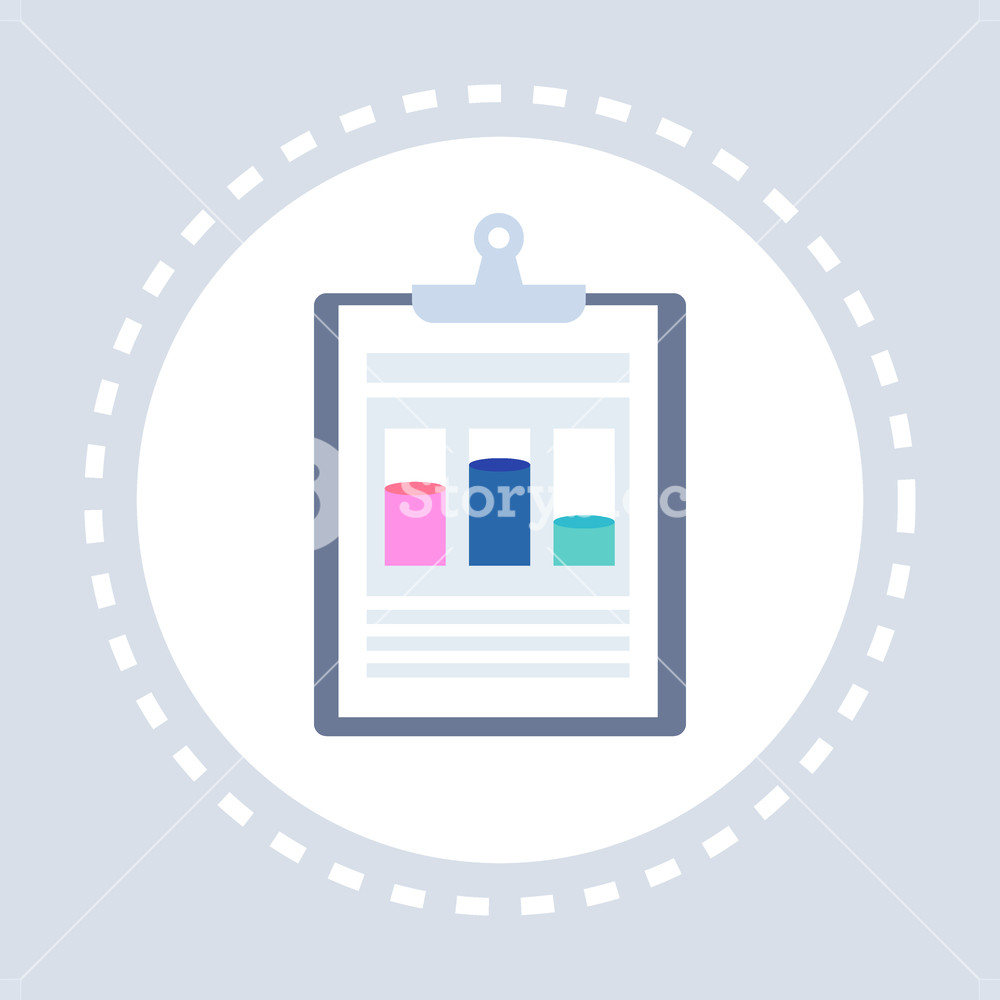 1000x1000 Business Graph Document Data Chart Clipboard Icon Financial Report