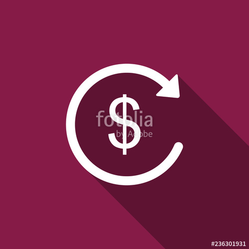 500x500 Refund Money Icon Isolated With Long Shadow Financial Services