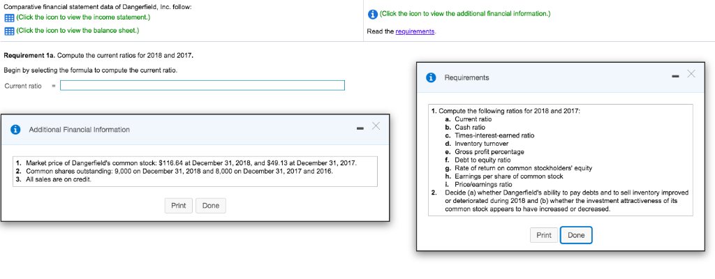 1024x400 Solved Comparative Financial Statement Data Of Dangerfiel