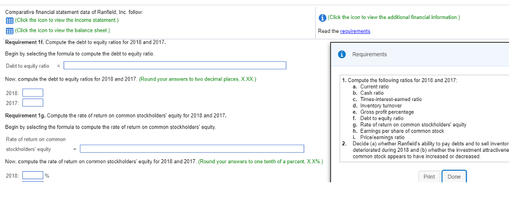 1024x430 Solved Comparative Financial Statement Data Of Ranfield