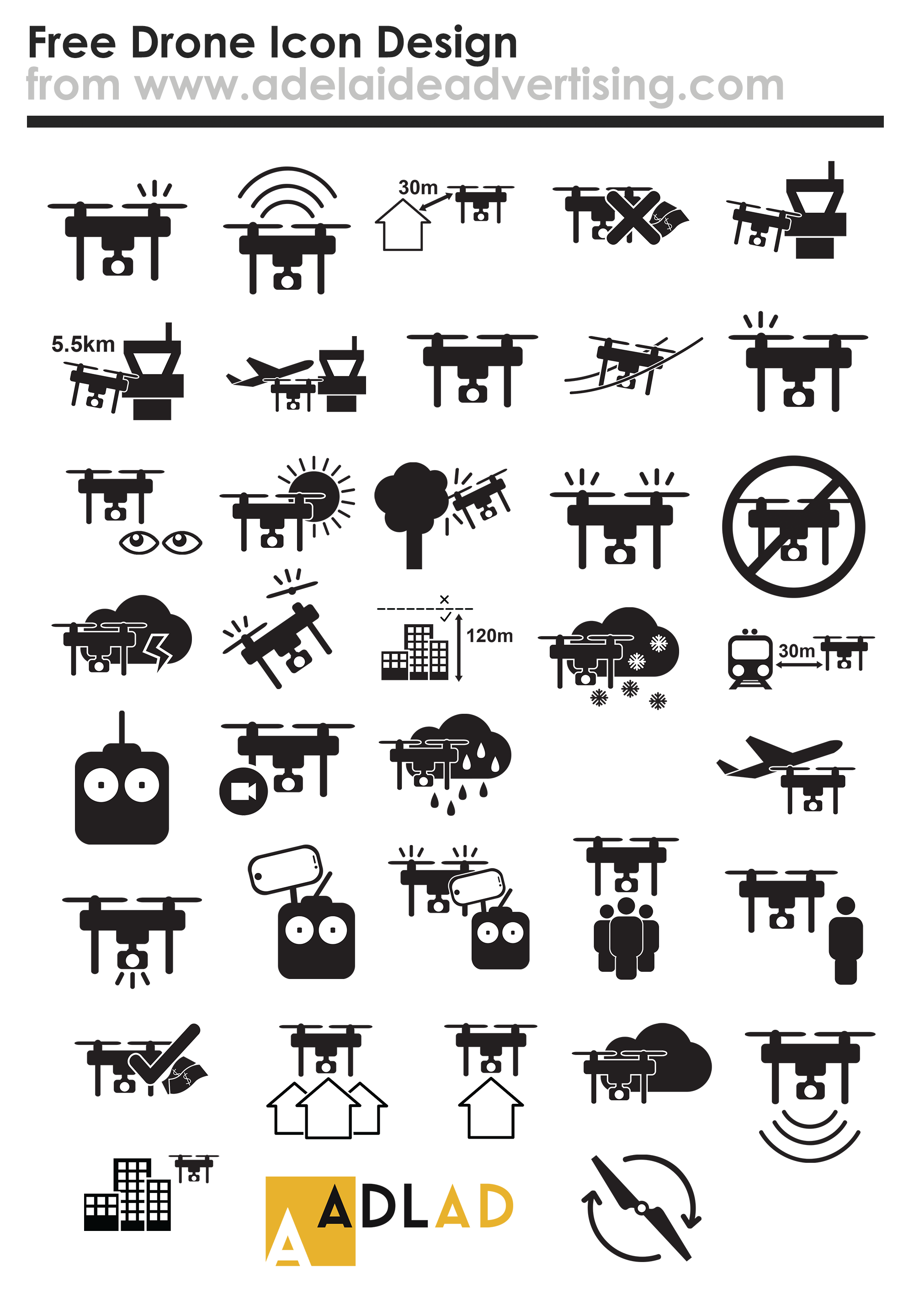 2000x2878 Free Drone Icon Design To Download Adelaide Advertising