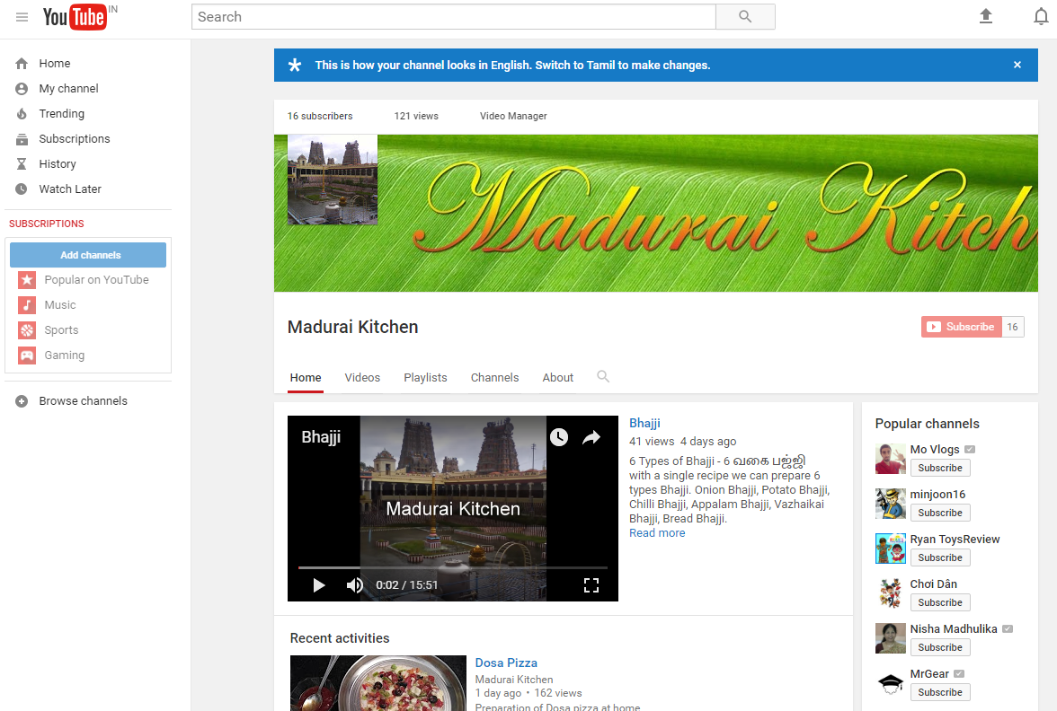 1176x792 Settings Icon Missing In My Channel Home Page