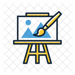 256x256 Fine Art Icon Of Colored Outline Style