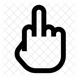 256x256 Middle Finger Icon Of Line Style