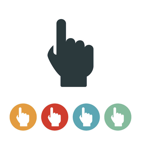 600x600 Number One Finger Icon Art Print