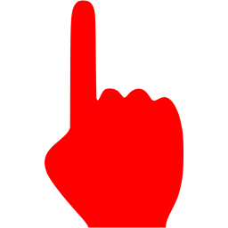 256x256 Red One Finger Icon