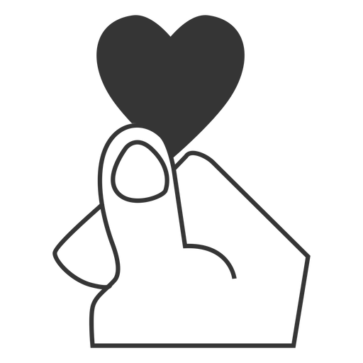 512x512 Finger Heart Line Style Icon