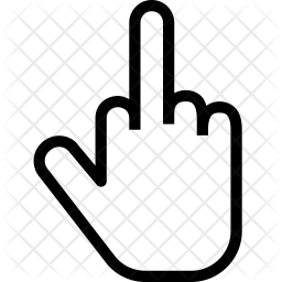 256x256 Middle Finger Icon Of Line Style