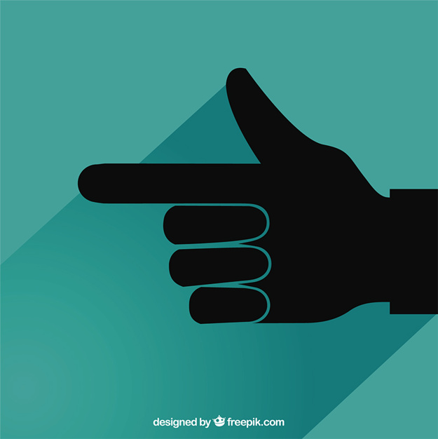 625x626 Hand With Pointing Finger Icon Vector Free Download