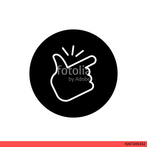 500x500 Snap Finger Vector Icon, Easy Concept Symbol Simple, Flat Design
