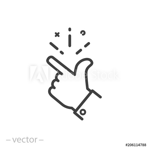 500x500 Easy Icon, Finger Snapping Line Sign
