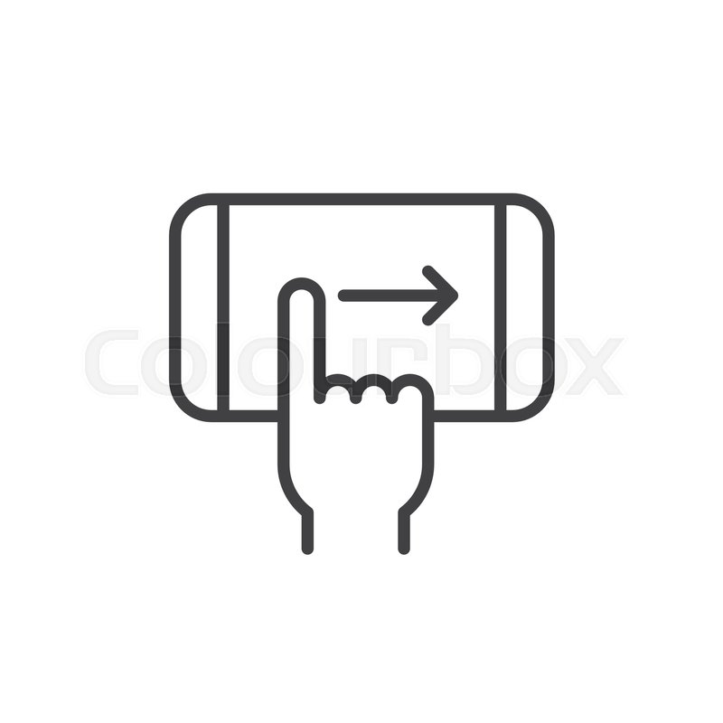 800x800 Finger Swipe Right Hand Gesture Line Stock Vector Colourbox