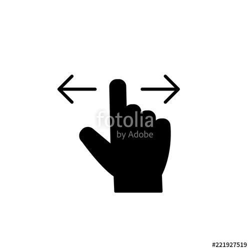 500x500 Finger Swipe Touch Operation Concept Icon Vector Illustration