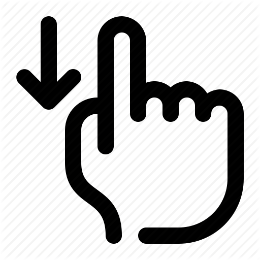 512x512 Arrow, Down, Hand, Mobile, One Finger, Scroll, Swipe Icon