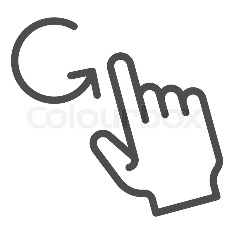 800x800 One Finger Rotate Line Icon Swipe Stock Vector Colourbox