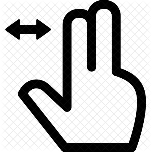 512x512 Two, Finger, Swipe, Horizontal, Hand, Gesture, Touch Icon Of Line