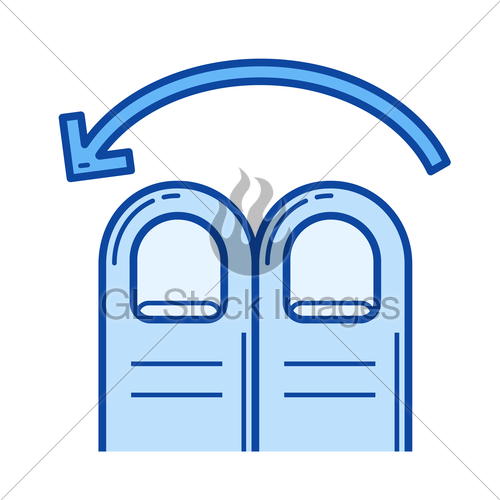 500x500 Two Finger Swipe Left Line Icon Gl Stock Images