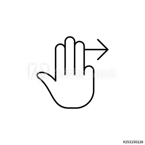 500x500 Three Finger Swipe Right Gesture Outline Icon Signs And Symbols