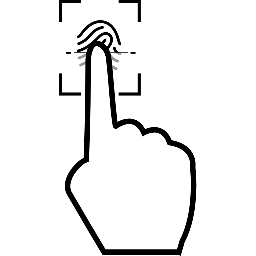 512x512 Fingerprint Scanning Using Index Finger Icons Free Download