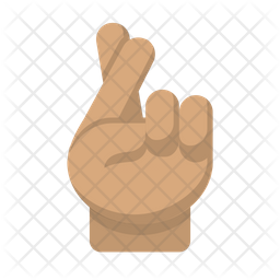 256x256 Fingers Crossed Icon Of Flat Style