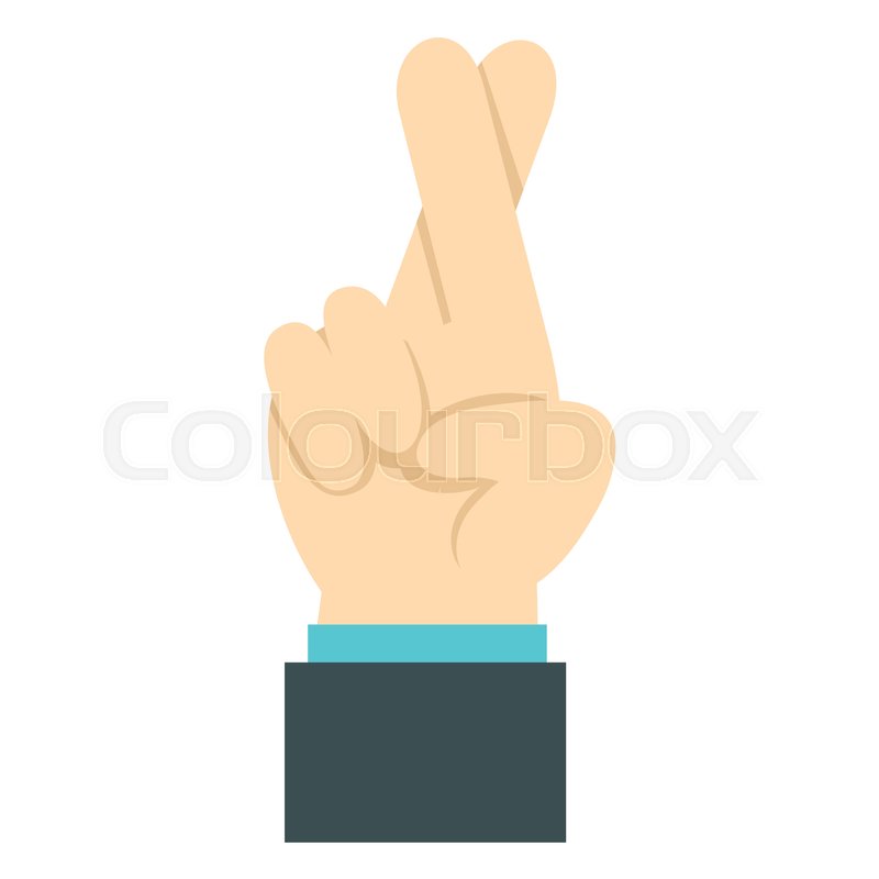 800x800 Fingers Crossed Icon In Flat Style Stock Vector Colourbox