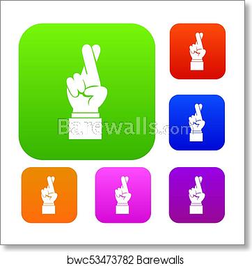 362x382 Fingers Crossed Set Collection, Art Print Barewalls Posters